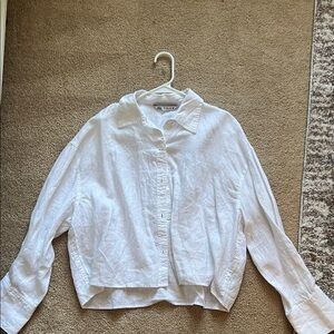 Zara White Linen Shirt- Shorter Length